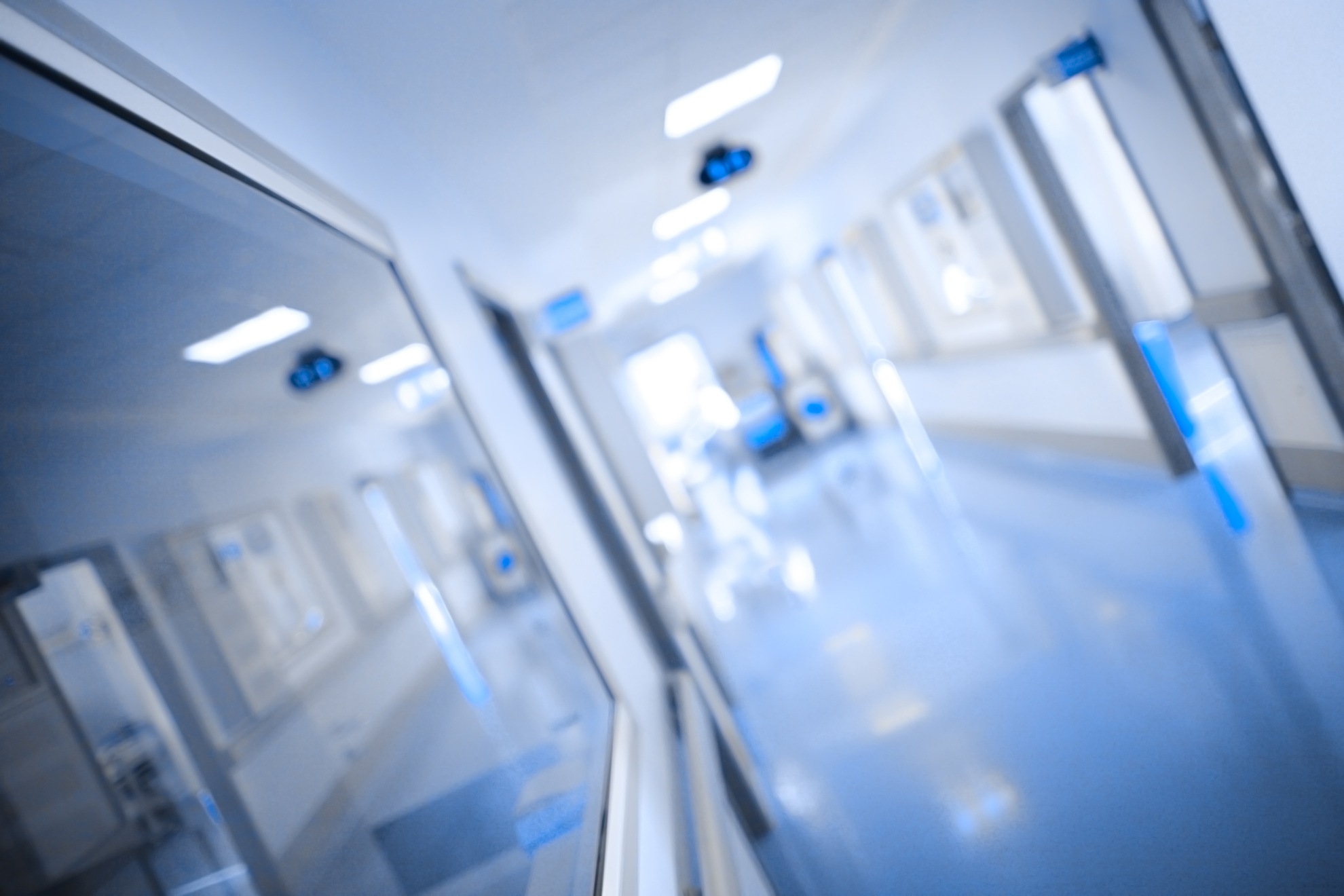 Bright Aisle of a Building of Health Care Occupancies, Unfocused